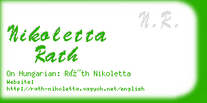 nikoletta rath business card